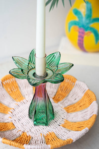 Glass Flower Candleholders set2