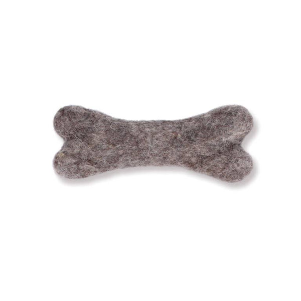 Eco Wool Dog Bones/Toys: Brown, Gray, White (Fair Trade)