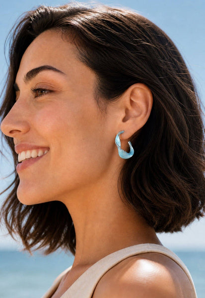 With a Twist Hoops in Sky Blue
