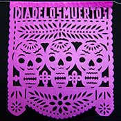 Medium Plastic Day of the Dead Papel Picado Banners – Dozen