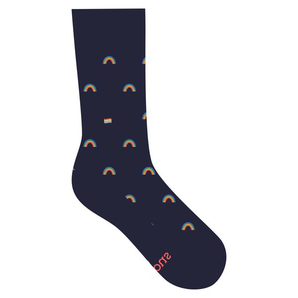 Socks that Save LGBTQ Lives (Navy Rainbows/Med)