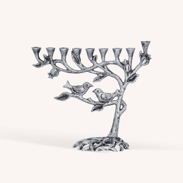Candle Menorah Set - 7.5 Inches - Tree of Life