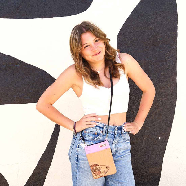 Mini Recycled Phone Crossbody -Lightweight Travel Bag