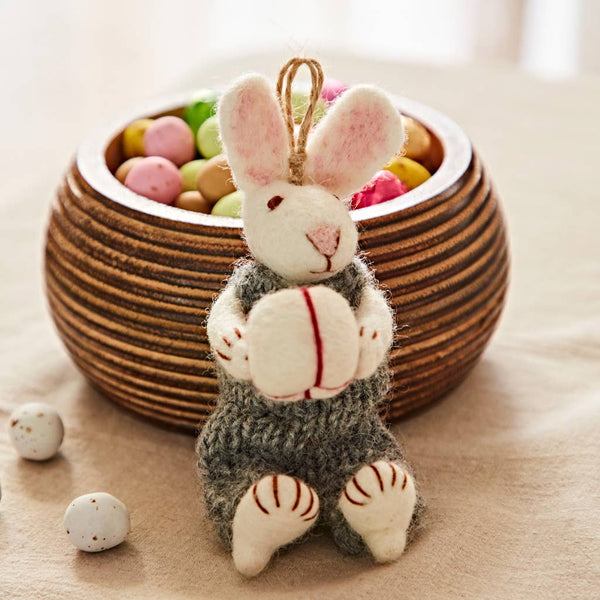 Felt Rabbit with Gift Hanging Decoration