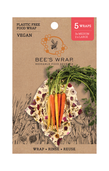 Bee's Wrap - New! Plant-Based Assorted 5 Pack - Meadow Magic