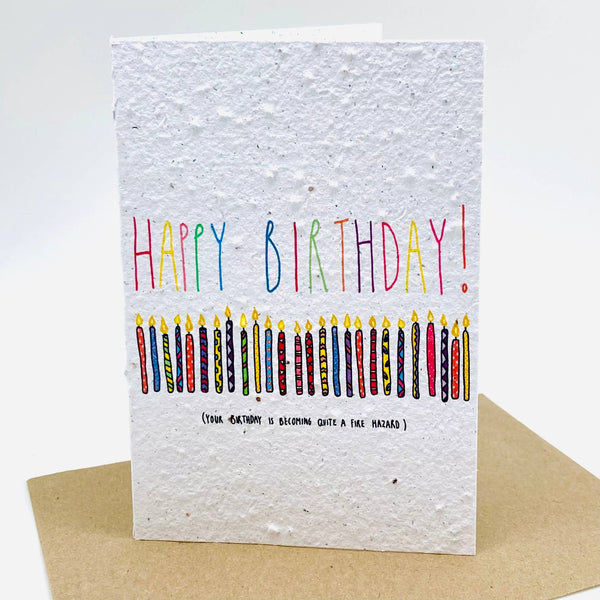 Growing Paper greeting card - Birthday Fire Hazard