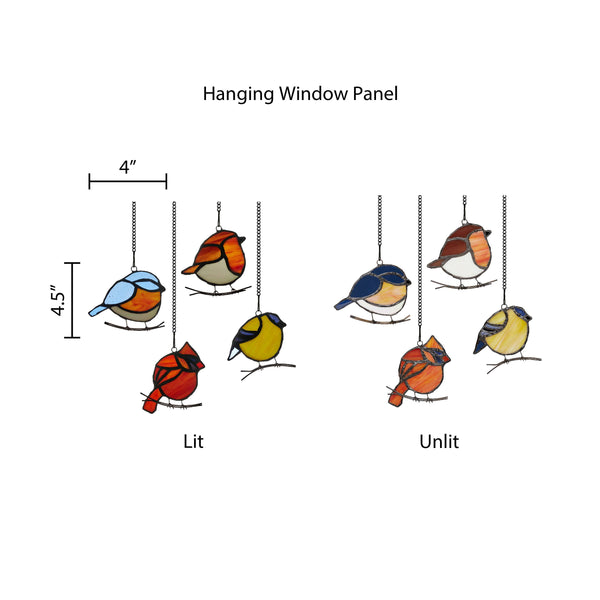 4.5"H Bird Stained Glass Window Suncatcher