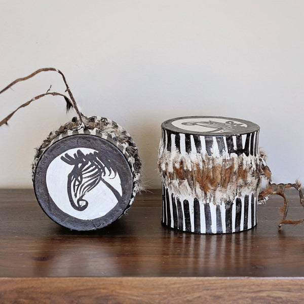 Double Sided Drums: Giraffe Pattern / Small