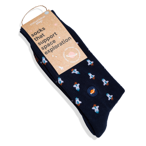 Socks that Support Space Exploration (Navy Rocket Ships)