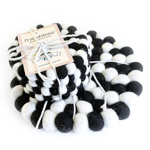 Black & White Felt Ball Trivet