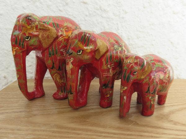 Papier-mâché  Elephant 2", 3", 5"