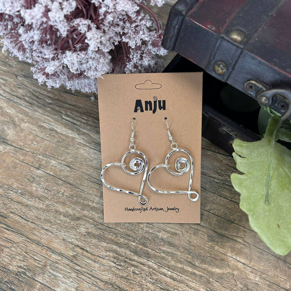 Silver Plated Earrings - Heart