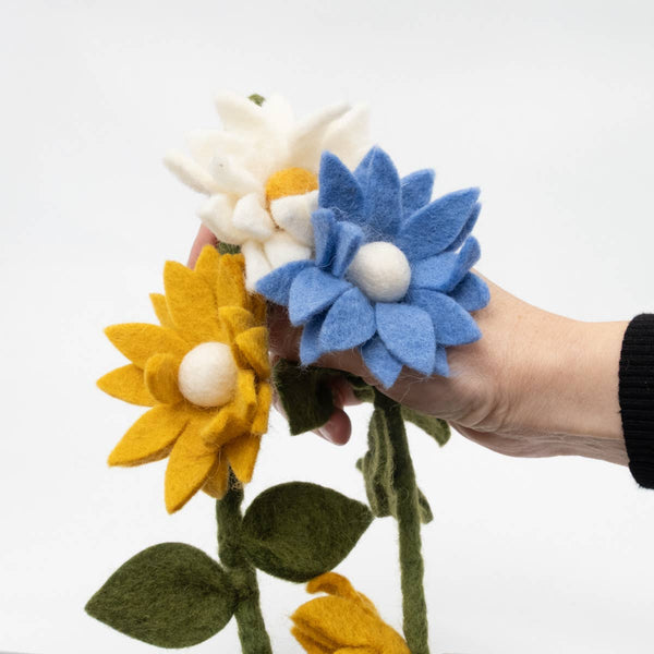 Garland - Flowers - Blue, White and Yellow - Wall Decor