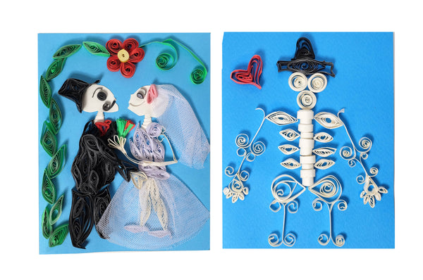 Handmade Skeleton Curly Card