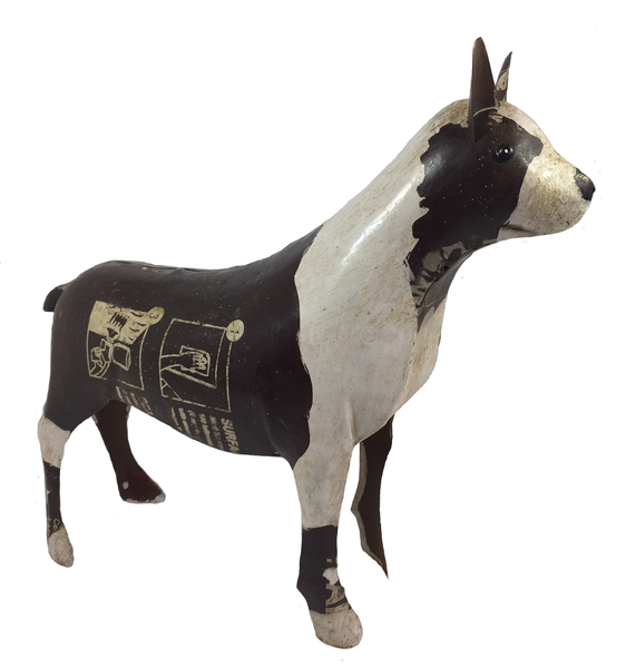 Brown & White Metal Dog