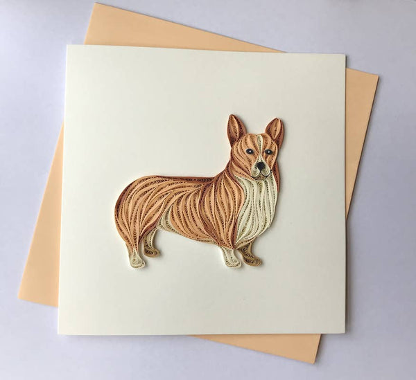 Corgi Quilled Card