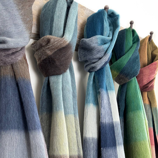 NEW! Alpaca Plaid Scarf - Tidepool