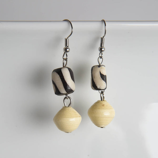 Batik Bone & Paper Earrings