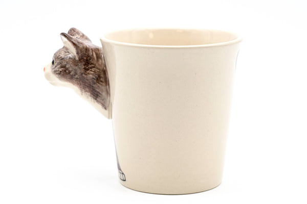 Gray and White cat Mug - 10 Oz