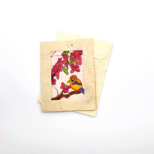 Batik Yellow Throated Euphonia Mini Card