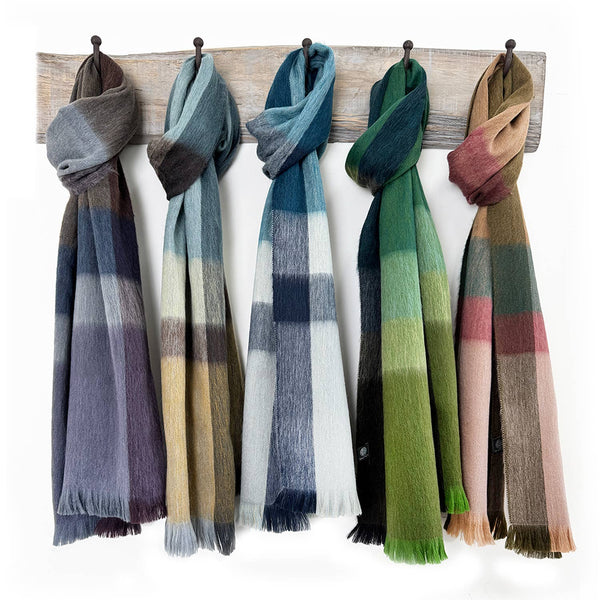 NEW! Alpaca Plaid Scarf - Tidepool