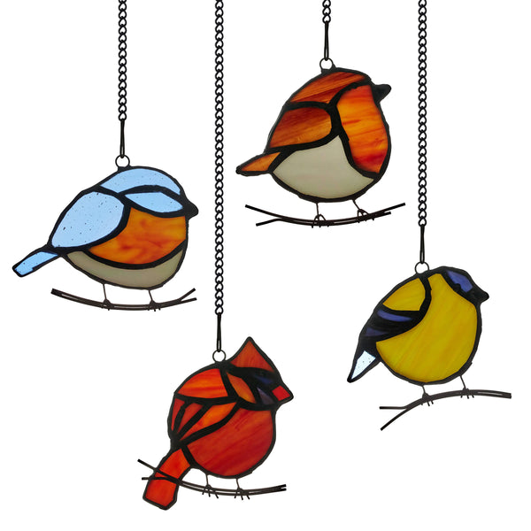 4.5"H Bird Stained Glass Window Suncatcher