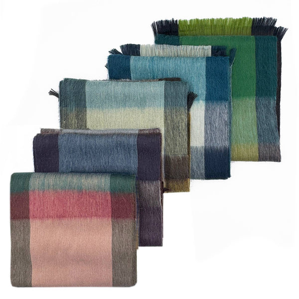 NEW! Alpaca Plaid Scarf - Tidepool