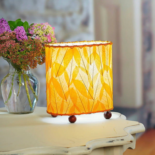 Mini Guyabano Lamp Orange, Shade Made of Guyabano Leaves