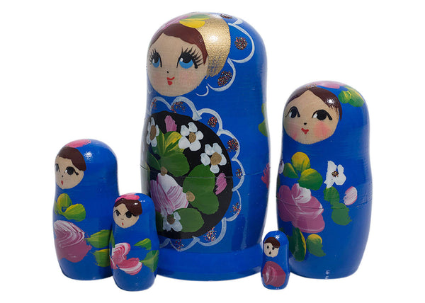 Dark Blue Art Matryoshka Doll 5pc./4"