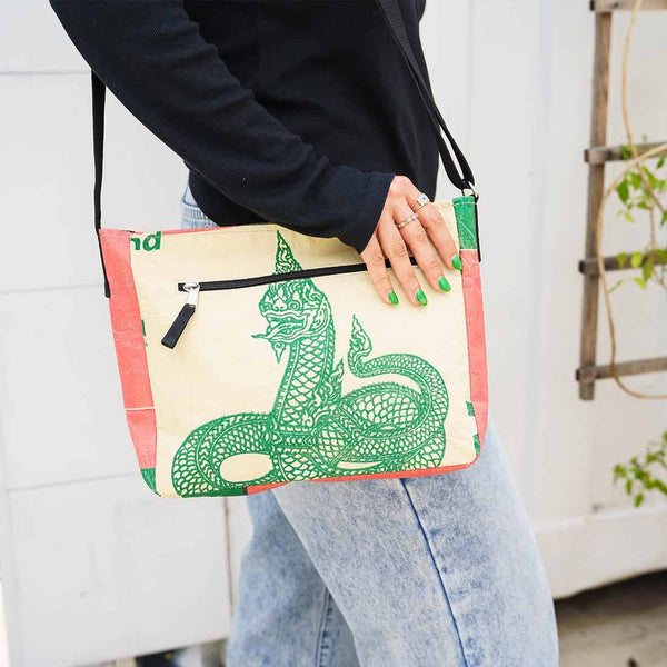 Medium Recycled Crossbody Bag -  Travel Purse - New Style