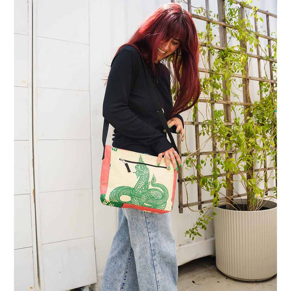Medium Recycled Crossbody Bag -  Travel Purse - New Style