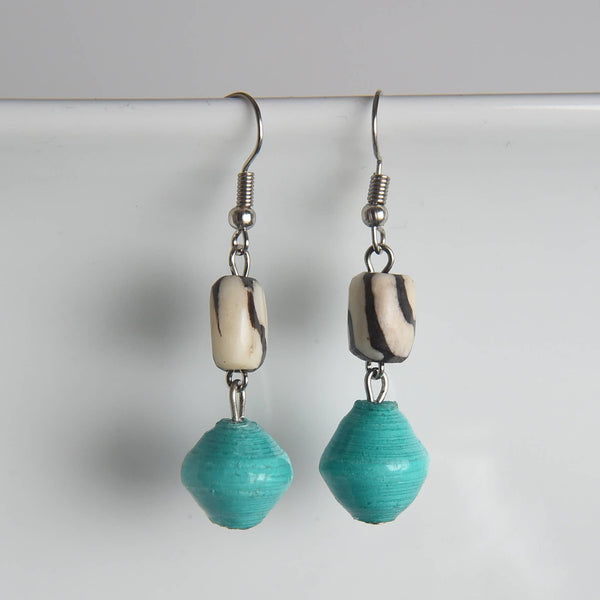 Batik Bone & Paper Earrings