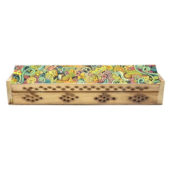 Wooden Incense Burner Box - Love Art