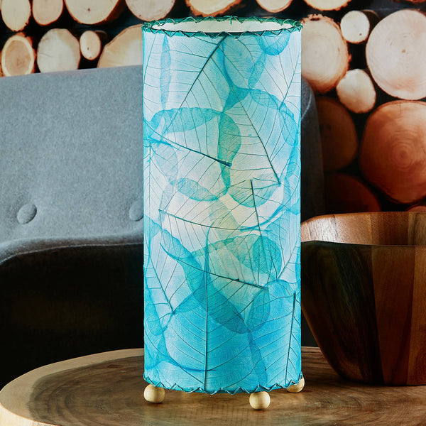Banyan Table Lamp Sea Blue, Shade Made of Alibangbang Leaves