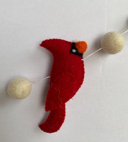 Felted Cardinal Garland