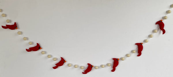 Felted Cardinal Garland