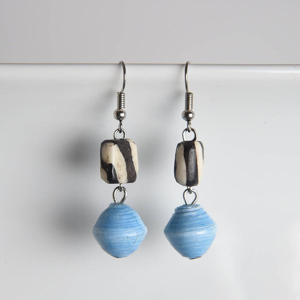 Batik Bone & Paper Earrings