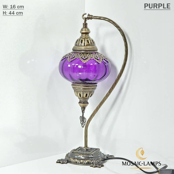 Clear Color Optic Globe Gooseneck Table Lamp