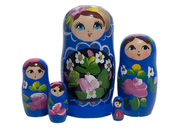 Dark Blue Art Matryoshka Doll 5pc./4"