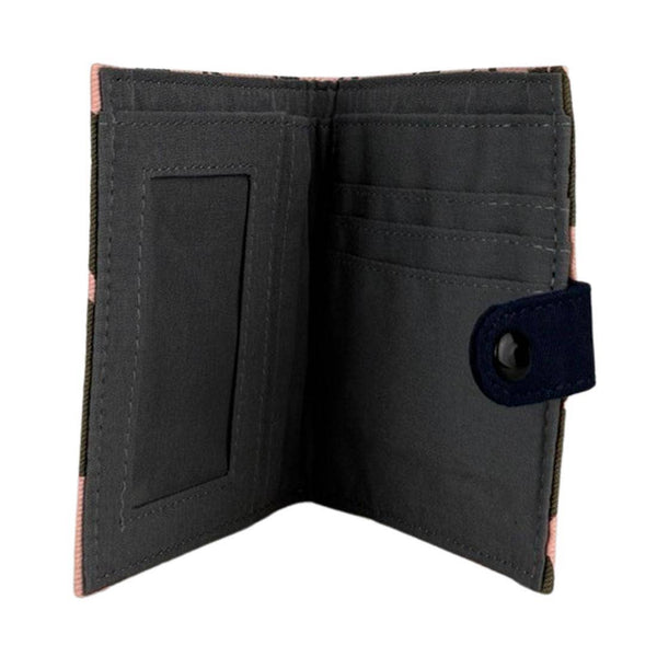 Slim Canvas Square Wallet - Cute Cat Print - Vegan Wallet
