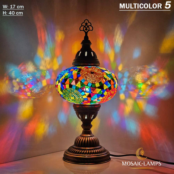 10+ Colors - Turkish Mosaic Large Globe Table Lamp, Marrakec