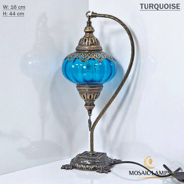 Clear Color Optic Globe Gooseneck Table Lamp
