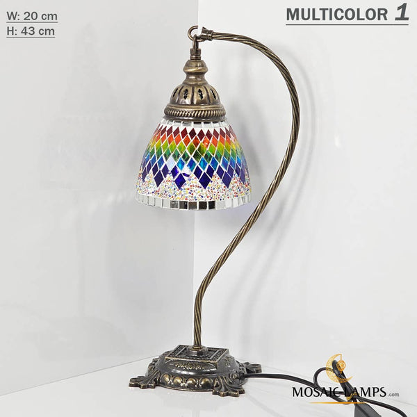 10+ Colors - Swan Neck Reading Table Lamp, Turkish Mosaic Re