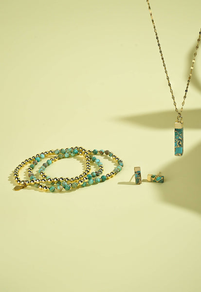 Light We Carry Bracelet Set in  Turquoise