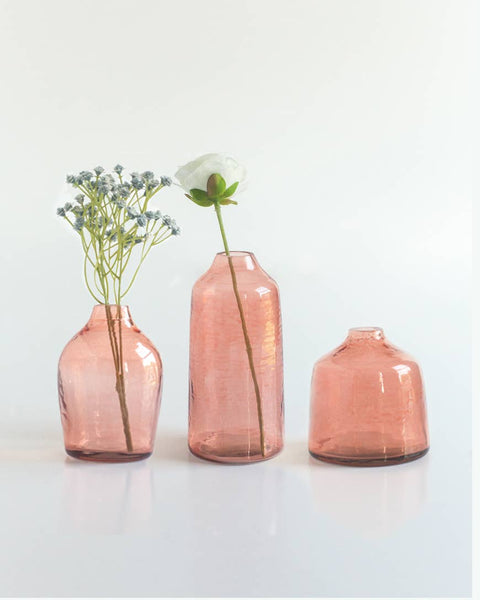 Haley Handblown Hammered Glass Bud Vase