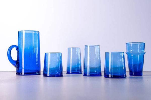 Moroccan Cone Glassware Small - Blue