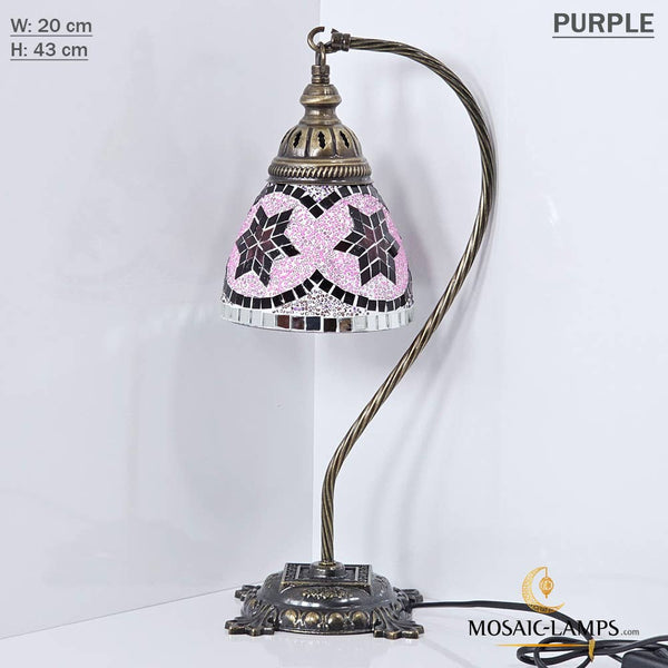 10+ Colors - Swan Neck Reading Table Lamp, Turkish Mosaic Re