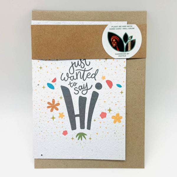 Growing Paper greeting card - Say Hi