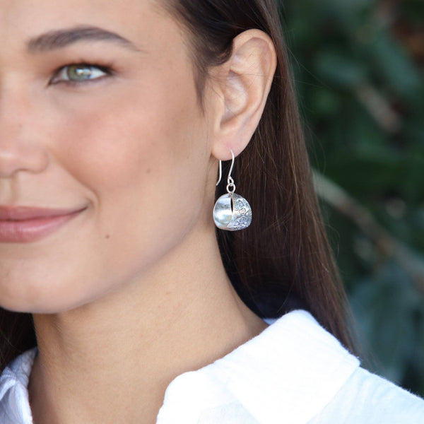 Etched hoop earrings