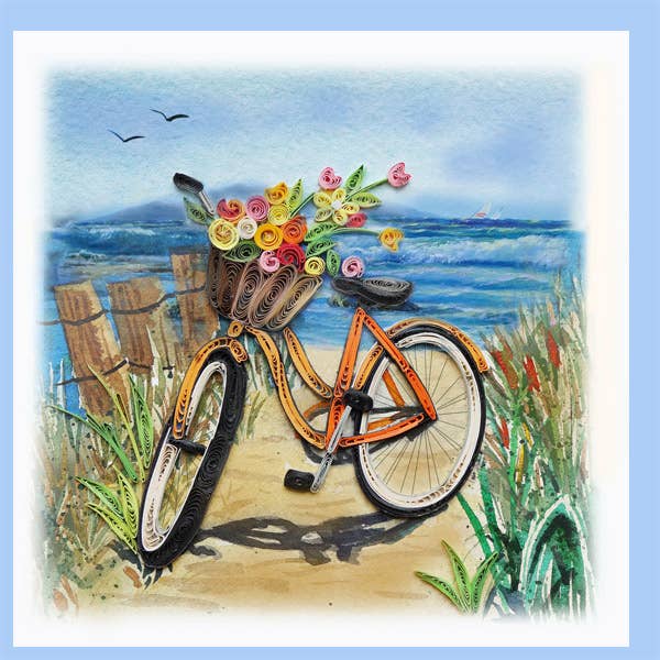 Bike Quilling card, greeting card, beach EV-16